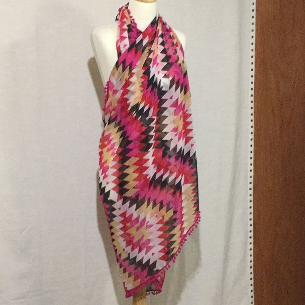 6TH & Lane Wrap w/ Pom Pom Fringe.